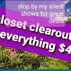 Closet clearout silent shows, pop ups